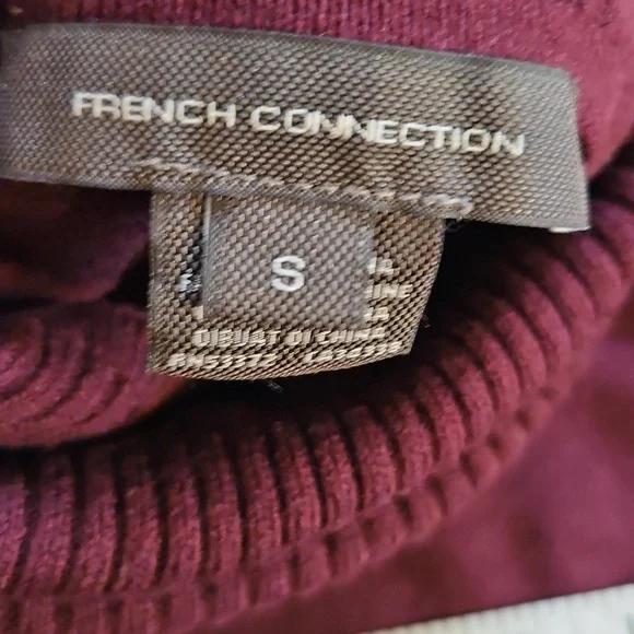 French Connection Burgundy Knit Turtleneck Sweater - Picture 5 of 6